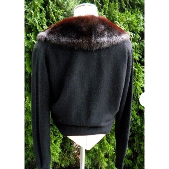 VINTAGE BLACK Fancy Fur jacket by Hadley Sze S - Picture 5 of 15